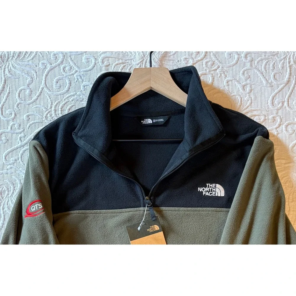 The North Face Mens TKA Glacier 1/4 Zip Fleece Taupe Green Black NF0A7V4L4WC M